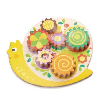 Fa készségfejlesztő csiga Snail Whirls Tender Leaf Toys 6 forgatható kerékkel 18 hó-tól kép