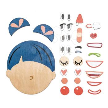 Fa kirakós játék fej What's Up? Tender Leaf Toys 32 részes készlet kiegészítőkkel érzelmek kifejezésére kép