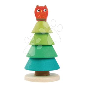 Fa kirakós karácsonyfa bagollyal Stacking Fir Tree Tender Leaf Toys 4 karikával 18 hó-tól kép