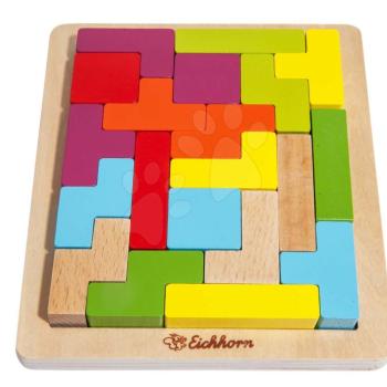 Fa kirakós puzzle Shape Game Eichhorn 20 színes kocka különböző alakzatokban 4 évtől kép