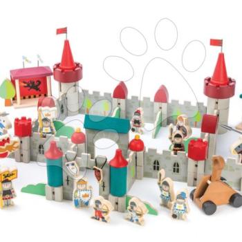 Fa királyi kastély Royal Castel Tender Leaf Toys 100 darabos készlet katonákkal, csődörökkel és sárkánnyal kép