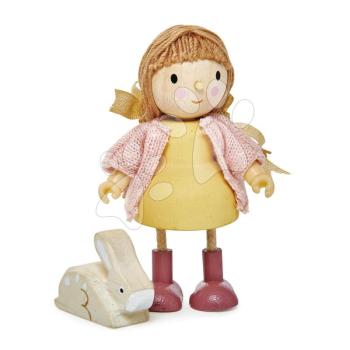Fa kislány figura nyuszival Amy And Her Rabbit Tender Leaf Toys kötött kardigánban kép