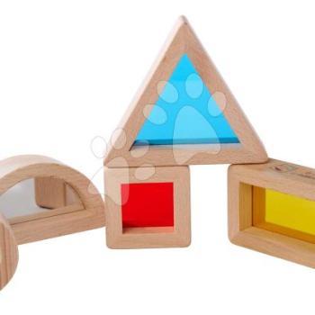 Fa kockák ablakokkal és tükörrel Montessori Window Bricks Eichhorn 5 részes különböző formákban 12 hó-tól kép