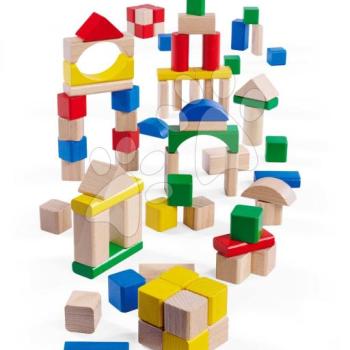 Fa kockák színesek és natúrak Wooden Blocks 75 Years Eichhorn 76 darab átmérőjük 25 mm 12 hó-tól kép