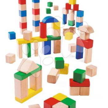 Fa kockák Wooden Blocks Coloured Eichhorn színes 75 db 25 mm méretekkel 12 hó-tól EH21254 kép
