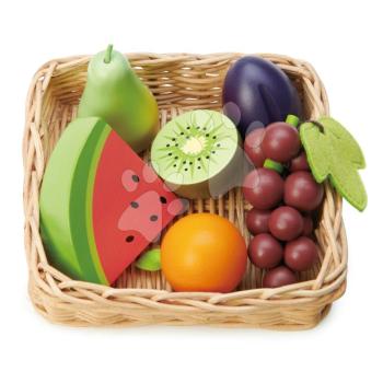 Fa kosár gyümölcsökkel Fruity Basket Tender Leaf Toys szőllő körte dinnye szilva kép