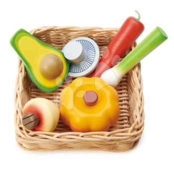 Fa kosár zöldségekkel Veggie Basket Tender Leaf Toys tök avokádó gomba hagyma kép