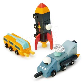 Fa kozmikus járművek Space Race Tender Leaf Toys háromrészes kombinálhatóak kép