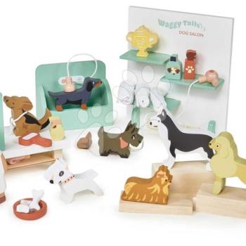 Fa kutya szalon Waggy Tails Dog Salon Tender Leaf Toys 7 kutyus figurával kép