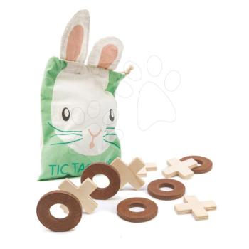 Fa logikai játék Tic Tac Toe Tender Leaf Toys 5 karika és 5 kereszt vászontáskában kép