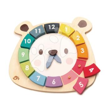 Fa mackó óra Bear Colour Clock Tender Leaf Toys felfüggeszthető 12 színes számmal kép