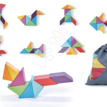 Fa mágneses építőjáték Designer Magblocs Tender Leaf Toys 8 háromszög alakzat zsákban kép