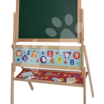 Fa mágneses tábla Magnetic Board Eichhorn összecsukható 48 mágnessel és 10 krétával és szivaccsal 110 cm magas kép