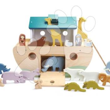 Fa Noé bárkája állatokkal Noah's Wooden Ark Tender Leaf Toys 10 pár állattal kép