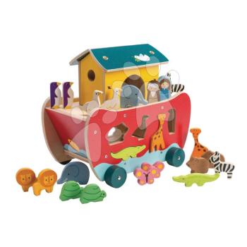 Fa Noé bárkája Noah's Shape Sorter Ark Tender Leaf Toys 23 darabos figurákkal szétszedhető 18 hó-tól kép