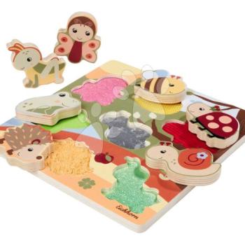 Fa puzzle textil struktúrával Állatkák Feel Puzzle with Fabric Eichhorn 7 állatkás formaillesztő kocka 12 hó-tól kép