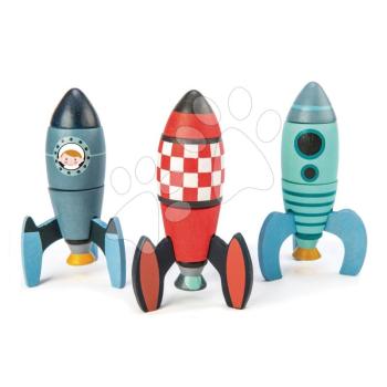 Fa rakéta építőjáték Rocket Construction Tender Leaf Toys kreatív játék, 3 fajta, 18 darabos kép