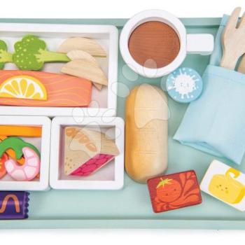 Fa repülőre való ételtálca Airline Meal Tray Tender Leaf Toys 3 féle étel evőeszközzel és útlevéllel kép