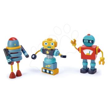 Fa retro figurák Robot Construction Tender Leaf Toys kirakós kép