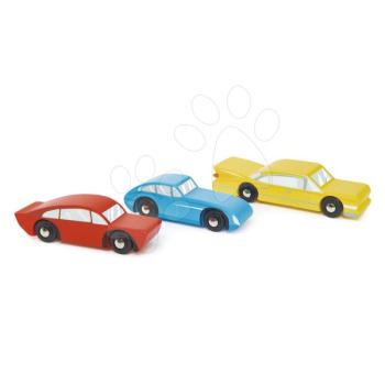 Fa sportautók Retro Cars Tender Leaf Toys piros kék és sárga kép