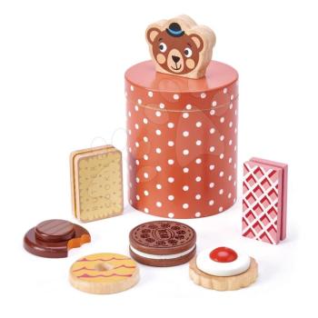 Fa tárolódoboz nassolnivalóval Bear's Biscuit Barrel Tender Leaf Toys 6 fajta édesség kép