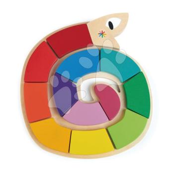 Fa tekercselt kígyó Colour Me Happy Tender Leaf Toys 12 színes forma alakzatokkal kép
