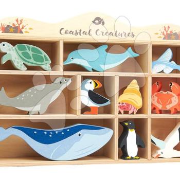 Fa tengeri állatok polcon 10 drb Coastal set Tender Leaf Toys  kép