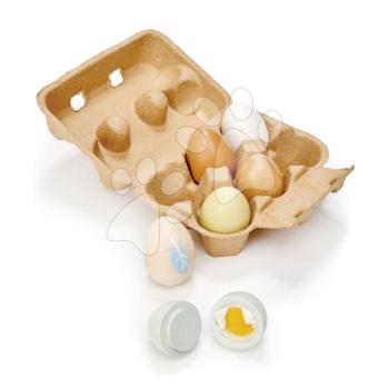 Fa tojások Wooden Eggs Tender Leaf Toys 6 darab tojástartóban kép