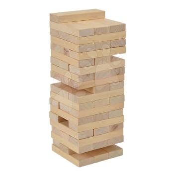 Fa toronyépítő társasjáték Wooden Tumbling Tower Eichhorn 54 natúr kocka 5 évtől kép