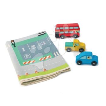 Fa városi járművek Town Playmat Tender Leaf Toys vászon térképen kiegészítőkkel kép