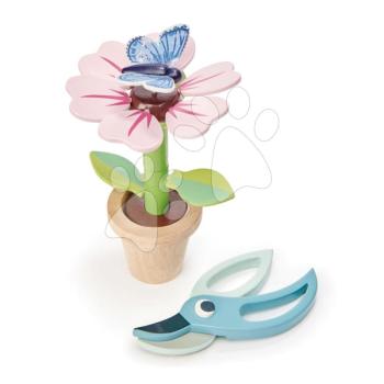 Fa virág virágcserépben Blossom Flowerpot Tender Leaf Toys darabjaira szedhető, pillangóval és ollóval kép