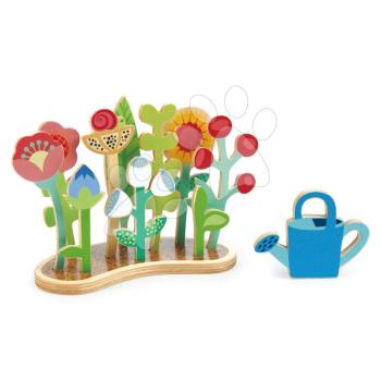 Fa virágágyás Flower Bed Tender Leaf Toys virágokkal és locsolókannával kép