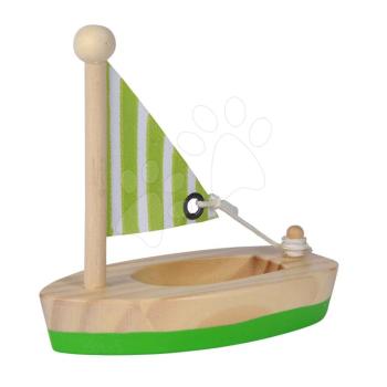 Fa vitorláshajók vízbe Sailing Boat Eichhorn textil vitorlával 11 cm hosszú 24 hó-tól kép