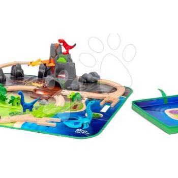 Fa vonatpálya dínókkal Dinosaur Deluxe Set BRIO vulkán hanggal fénnyel és vonat 8 figurával 45 részes kép