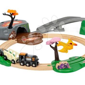 Fa vonatpálya Kalandos szett Dinosaur Adventure Set BRIO voattal és 3 mágneses dínó figurával 21 részes 3 évtől BRIO0943 kép