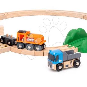 Fa vonatpálya mágneses daruval Kezdőszett Starter Lift & Load Set BRIO 14 részes kisautóval és tehervonattal 3 évtől BRIO0288  kép