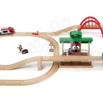 Fa vonatpálya peronnal Travel Switching Set BRIO 42 részes elektronikus és klasszikus vonattal 3 évtől BRIO5125 kép