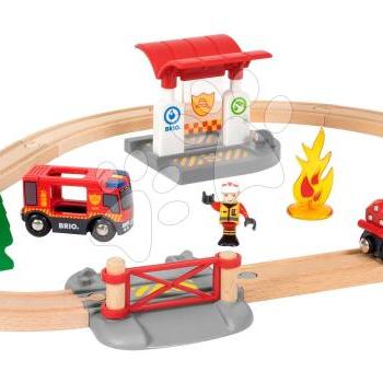 Fa vonatpálya Tűzoltóság Firefighter Set BRIO 18 részes tűzoltó vonat fénnyel és hanggal 3 évtől BRIO8157 kép