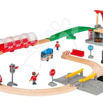 Fa vonatpálya vasútállomással Central Station Set BRIO 37 részes fényjelzéssel 3 évtől  BRIO9895 kép