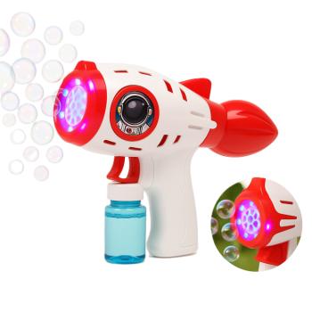 Fehér színű rakéta formájú automata buborékfújó fegyver – színes fényekkel (BBJ) kép