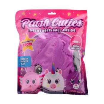 Felfújható plüss figurák 30 cm, pumpával, 3 féle kép