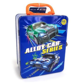 Fém tárolódoboz 12 db fém kisautóval kép