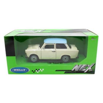 Fémautó Trabant 1:24 /601 világoskék /krém színű kép