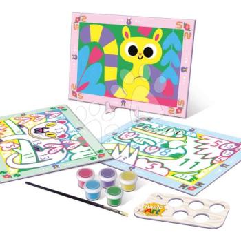 Festés számok szerint Állatkák Magic Art Number Animals Forest Educa 3 kép 5 festékkel ecsettel és palettával 4 évtől kép