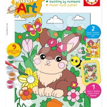Festés számok szerint Állatkák Magic Art Number Pets Educa 2 kép kerettel és 9 szín ecsettel és palettával 6 évtől kép
