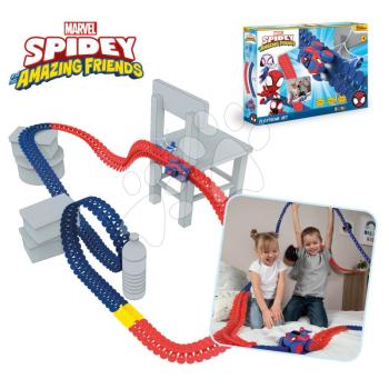 Flexibilis autópálya Spidey Marvel Flextrem Set Smoby elektronikus kisautóval 184 darabos 4,40 m hosszú pálya pókhálóval 4 évtől kép