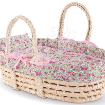 Fonott kosár takaróval és párnával Braided Basket Floral Corolle 36-42 cm játékbaba CO141350 kép