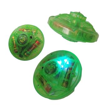 Forgó, világító, zenélő, elemes búgócsiga - neon zöld (BBL) kép