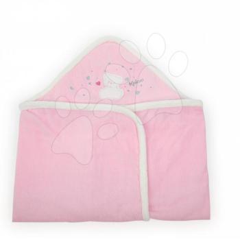 Fürdőlepedő csecsemőknek macival Plume Kaloo kapucnival rózsaszín kép