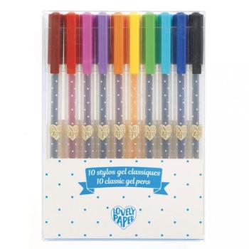 Gél tollak klasszikus színek - gél tollak 10 db - 10 stylos gel classiques - Djeco - DD03759 kép